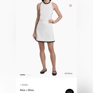 Alice + Olivia Marisol White and Black Dress